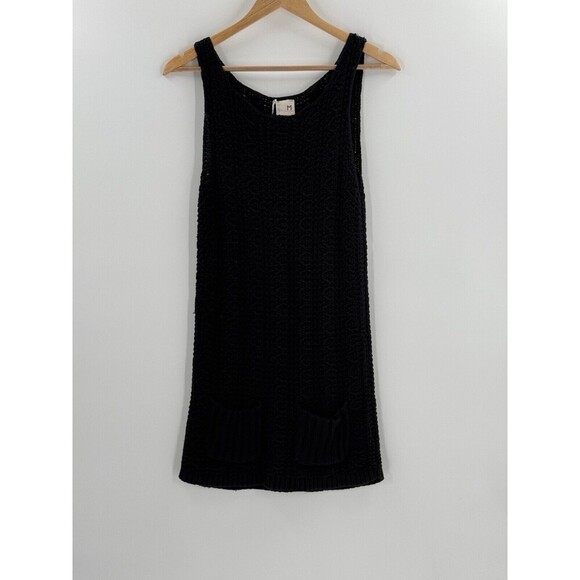 Anthropologie Far Away From Close Navy Sweater Dress Knit Pocket Dress Medium - Picture 9 of 12